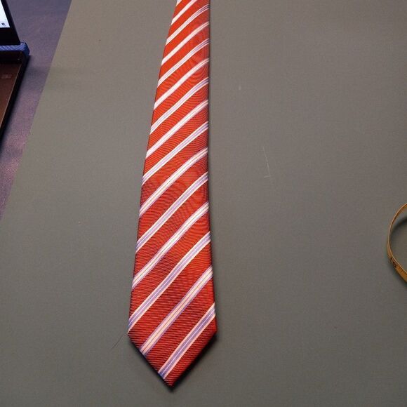 Haines & Bonner of London Silk Red and Blue Tie - Picture 1 of 10